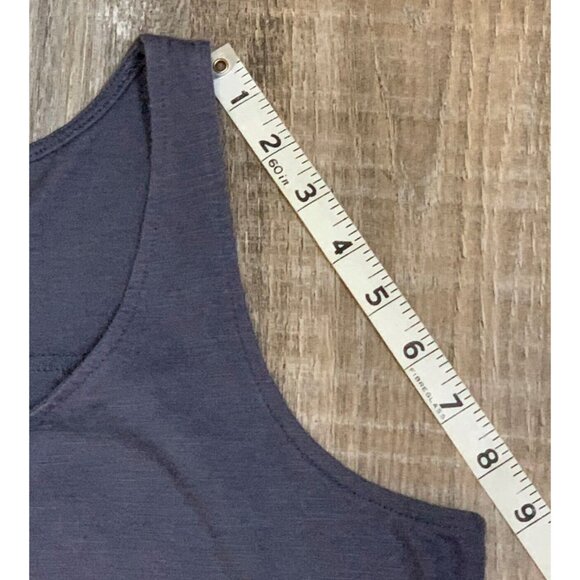 Mossimo Supply Co Womens Blue Gray Sleeveless Tank Top Crochet Lace Hi-Lo Hem M - Picture 11 of 13